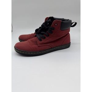 Dr. Martens Maelly Canvas Lace Up Boots Cherry Red Burgundy Womens 8